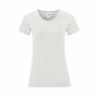 Camiseta de Manga Corta Mujer 141317 100 % algodón Blanco (72 Unidades)