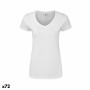 T-shirt à manches courtes femme 141319 100 % coton Blanc (72 Unités)