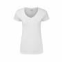 Camiseta de Manga Corta Mujer 141319 100 % algodón Blanco (72 Unidades)