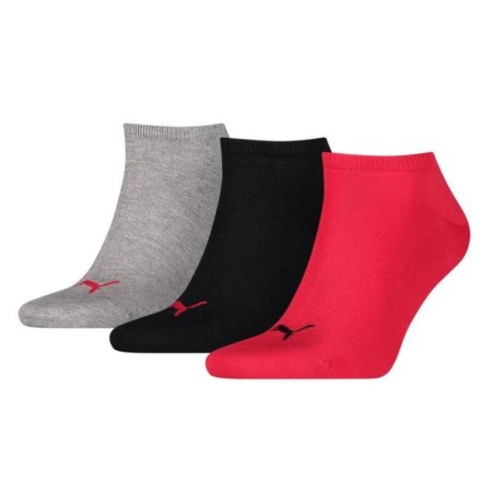 Calcetines Tobilleros Deportivos Puma SNEAKER (3 pares) Gris Negro Rojo Multicolor