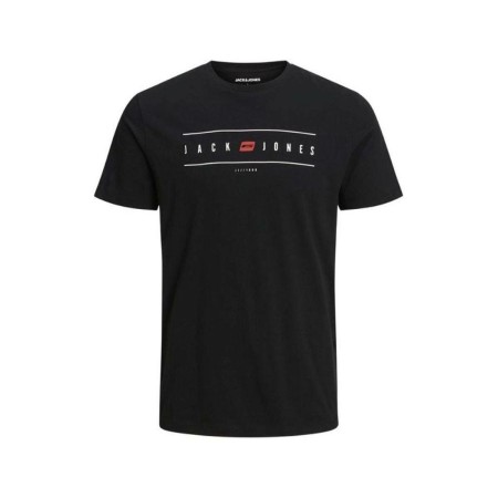 Camiseta de Manga Corta Hombre JJFLAG CREW NECKLAG TEE SS Jack & Jones 12221011 Negro