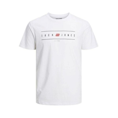 T-shirt à manches courtes homme JJFLAG CREW NECKLAG TEE SS Jack & Jones 12221011 Blanc