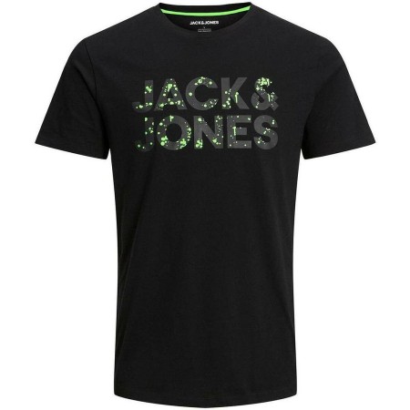 Camiseta de Manga Corta Hombre JJNEON POP TEE SS CREW Jack & Jones 12221930 Negro