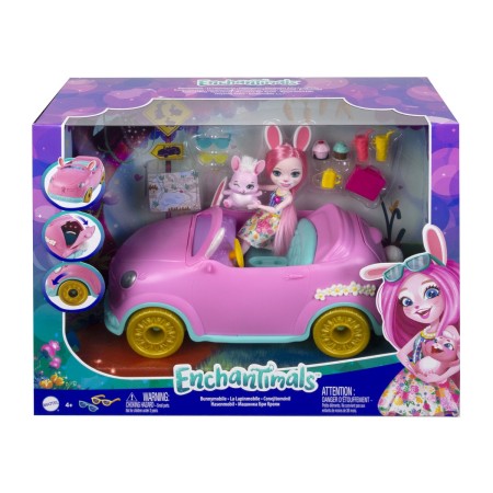 Petite voiture-jouet Mattel Enchantimals Bunnymobile 12 Pièces