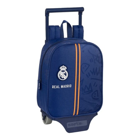 Mochila Escolar con Ruedas Real Madrid C.F. Azul (22 x 28 x 10 cm)