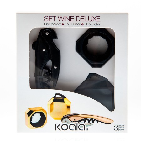 Set d'Accessoires pour Vin Koala Deluxe 3 Pièces Noir Métal
