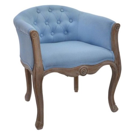 Fauteuil DKD Home Decor Bleu Polyester Bois (58 x 56 x 69 cm)