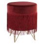Repose-pied DKD Home Decor Bordeaux Polyester Pin Glam (30 x 30 x 37 cm)