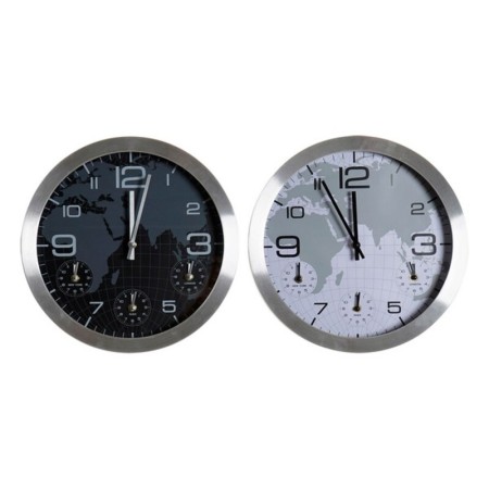 Horloge Murale DKD Home Decor Mappemonde (2 pcs)