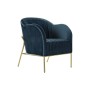 Fauteuil DKD Home Decor Bleu Polyester Métal Doré (70 x 75 x 85 cm)