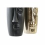 Vase DKD Home Decor Doré Visage Champagne Noir Aluminium Moderne (14 x 14 x 31 cm) (2 Unités)