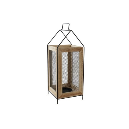 Farol DKD Home Decor Negro Metal Madera Marrón (16 x 16 x 42 cm)