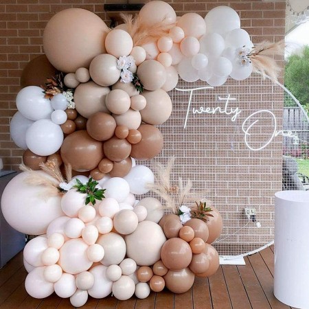 Globos de Decoración Rosa Marrón Blanco (Reacondicionado D)