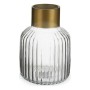 Vase Rayures Doré Transparent verre (12 x 18 x 12 cm)