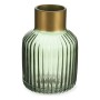 Vase Rayures Doré Vert verre (12 x 18 x 12 cm)