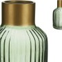 Vase Rayures Doré Vert verre (12 x 18 x 12 cm)