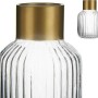 Vase Rayures Doré Transparent verre (14,5 x 22 x 14,5 cm)