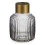 Vase Rayures Gris Doré verre (14,5 x 22 x 14,5 cm)