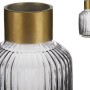 Vase Rayures Gris Doré verre (14,5 x 22 x 14,5 cm)