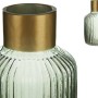 Vase Rayures Doré Vert verre (14,5 x 22 x 14,5 cm)