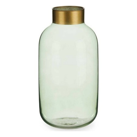 Vase Lisse Doré Vert verre (14,5 x 29,5 x 14,5 cm)