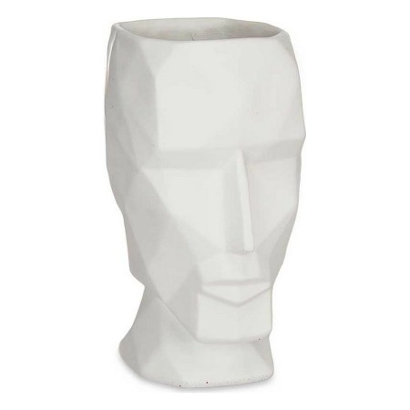 Jarrón Cara 3D Blanco Poliresina (12 x 24,5 x 16 cm)