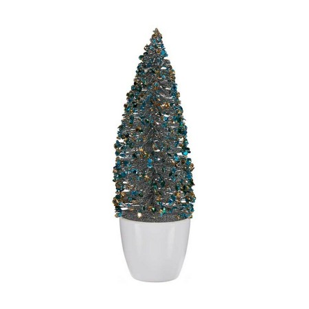 Sapin de Noël Petit Bleu Doré (9 x 28 x 9 cm)