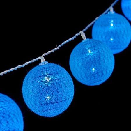Guirlande de boules LED Ø 6 cm Bleu (2 m)