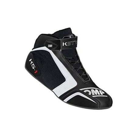 Botines Racing OMP KS-1 (Talla 43) Negro Blanco