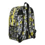 Mochila Escolar Minions Negro Blanco Amarillo (33 x 42 x 14 cm)