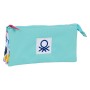 Trousse Fourre-Tout Triple Benetton M744 Multicouleur (22 x 12 x 3 cm)