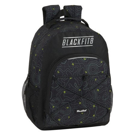 Mochila Escolar BlackFit8 Topography Negro Verde