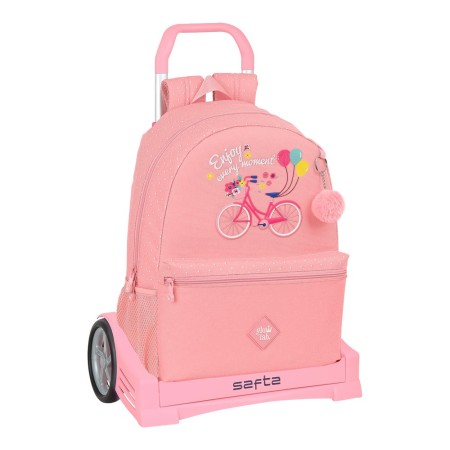 Mochila Escolar con Ruedas Glow Lab Enjoy the Ride Coral (30 x 46 x 14 cm)