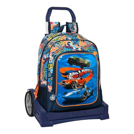 Cartable à roulettes Hot Wheels Challenge Blue marine (32 x 42 x 14 cm)