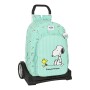 Mochila Escolar con Ruedas Snoopy Friends Forever Menta (30 x 46 x 14 cm)