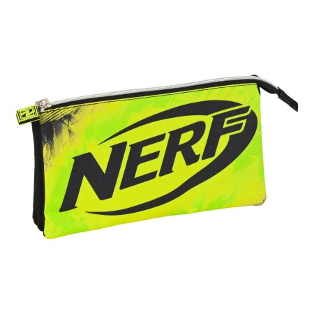 Estuche Escolar Nerf Neon Negro Lima (22 x 12 x 3 cm)