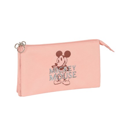 Portatodo Triple Mickey Mouse Clubhouse Cotton Rosa (22 x 12 x 3 cm)