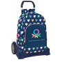 Cartable à roulettes Benetton Corazones Blue marine (30 x 46 x 14 cm)
