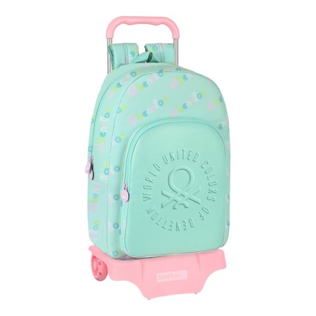 Cartable à roulettes Benetton World Menthe (30 x 46 x 14 cm)