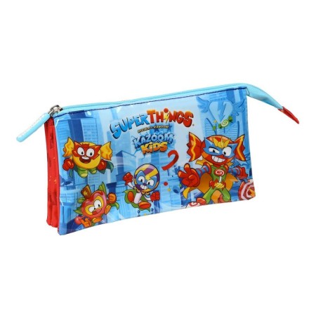 Portatodo Triple SuperThings Kazoom kids Rojo Azul claro (22 x 12 x 3 cm)