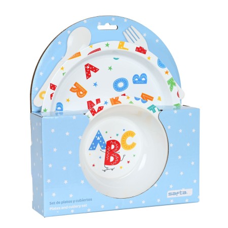 Ensemble Vaisselle pour Enfants Safta Alphabet Polyuréthane (4 Pièces)