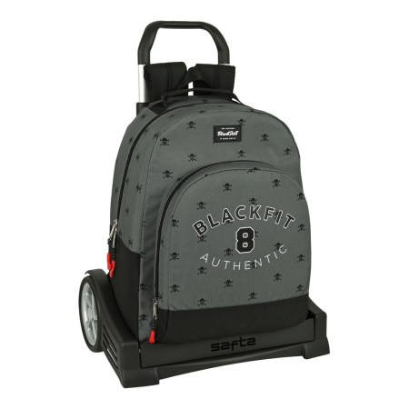 Cartable à roulettes BlackFit8 Skull Noir Gris