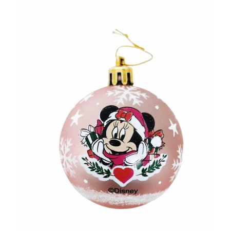 Bola de Navidad Minnie Mouse Lucky 10 Unidades Rosa Plástico (Ø 6 cm)