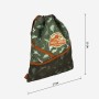 Mochila Saco Infantil Jurassic Park Verde (27 x 33 x 1 cm)