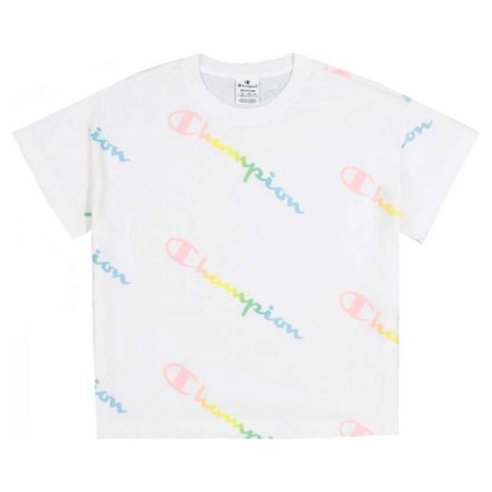T-shirt à manches courtes homme Champion Crewneck Croptop Taille L Blanc