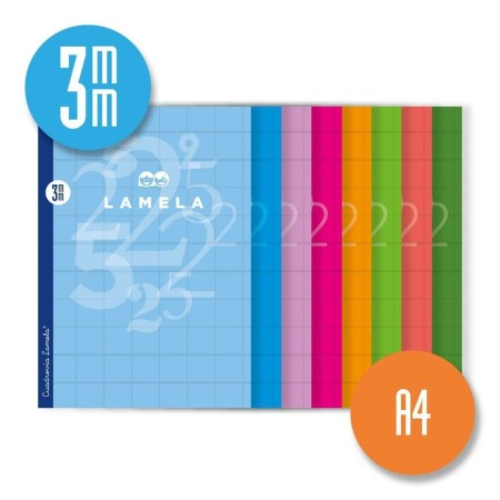 Carnet Lamela 3X3 3MM A4 50 Volets 10 Unités Feuilles quadrillées (10 Unités)