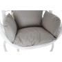 Sillón de jardín DKD Home Decor Gris Metal Poliéster ratán sintético Blanco (90 x 70 x 110 cm) (90 x 65 x 110 cm)
