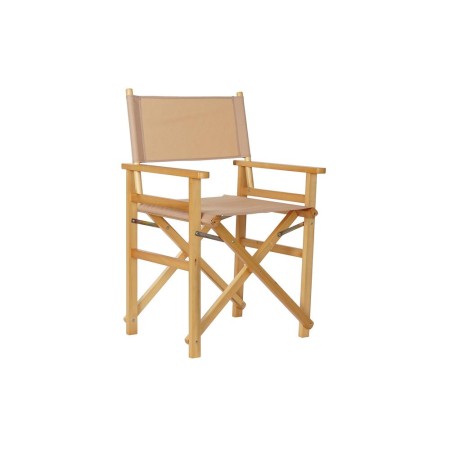 Silla de Jardín DKD Home Decor Marrón Natural Poliéster Pino (56 x 48 x 87 cm)