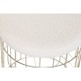 Reposapiés DKD Home Decor Beige Dorado Metal Poliéster Blanco Moderno (38 x 38 x 44 cm) (35 x 35 x 40 cm)