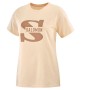 Camiseta de Manga Corta Hombre Salomon Big Logo Nude Beige Marrón